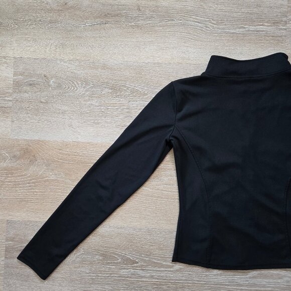 High-Stretch Zip-Up Workout Jacket with Thumb Holes - Size S - Black - Athletic - Picture 11 of 12